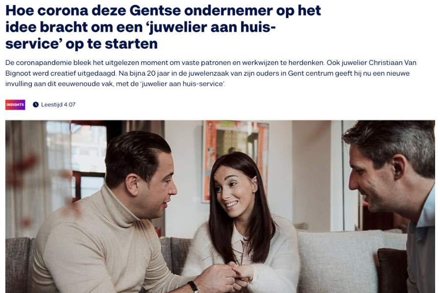 artikel BLOOVI juwelier aan huis Christiaan