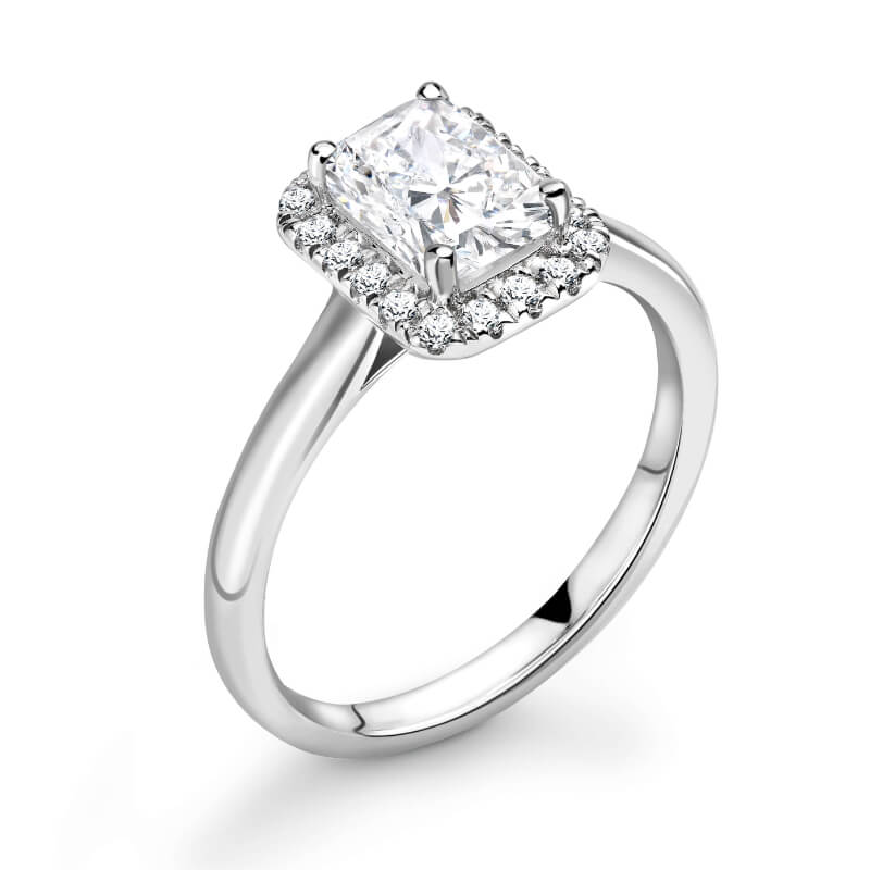 verlovingsring halo emerald witgoud christiaan van bignoot