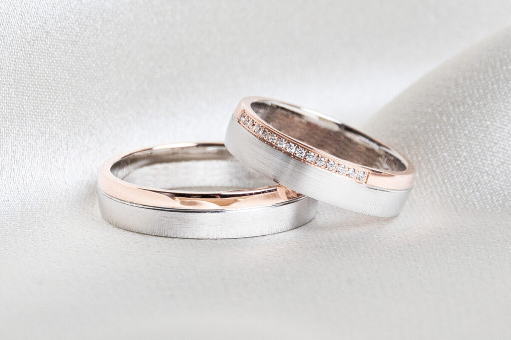 trouwringen bicolor witgoud platina rosegoud jewelsbyChristiaan