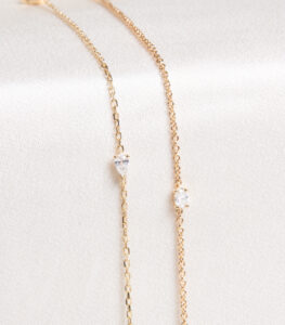 fijne armband solitaire druppel en ovaal goud