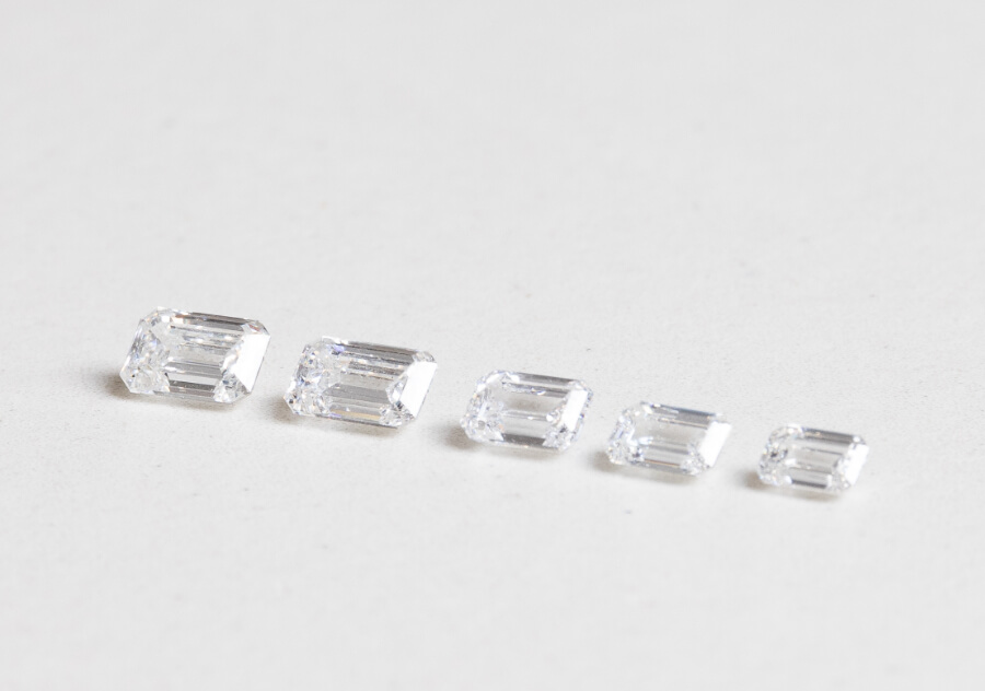 emerald cut slijpvorm diamant natuurlijk labo verschillende groottes